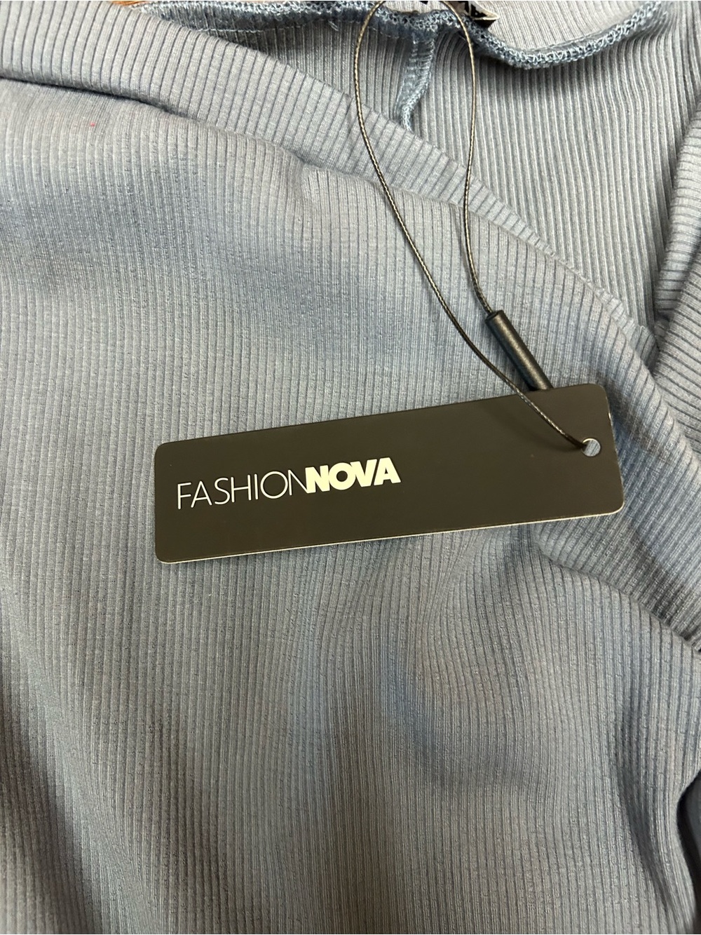 Fashion Nova Abbey snatched Slate Blue Ribbed maxi Skirt - Picture 5 of 8